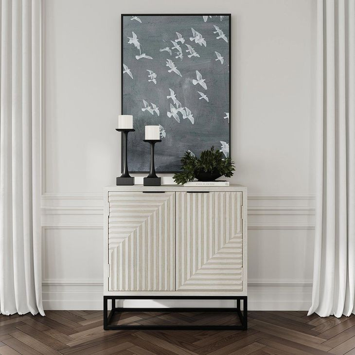 Flint Coastal White 2 Door Accent Cabinet