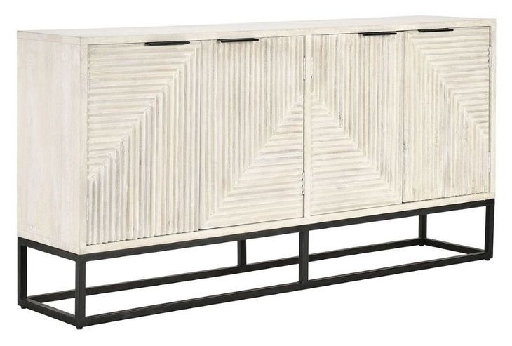 Flint Coastal White 4 Door Buffet