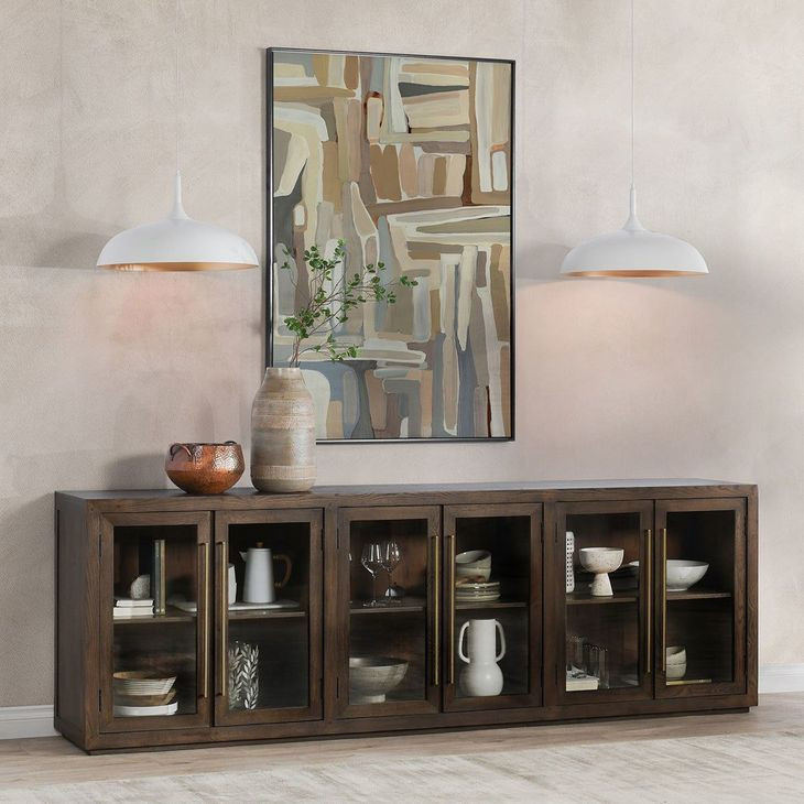 Bradley Landmark Brown 6 Glass Door Buffet