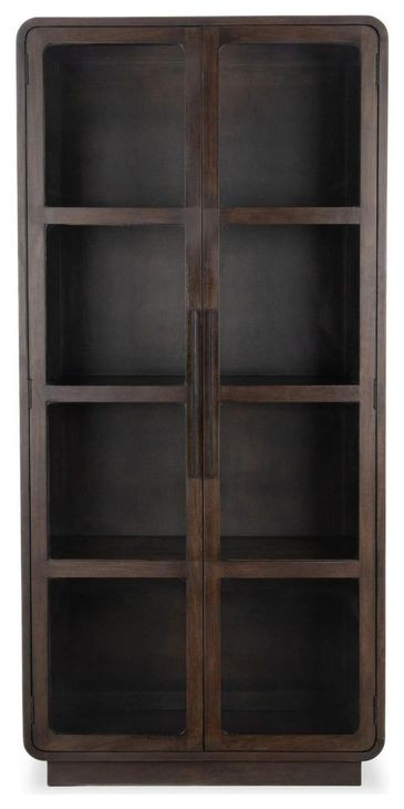 Rogers Dark Brown 2 Glass Door Display Cabinet