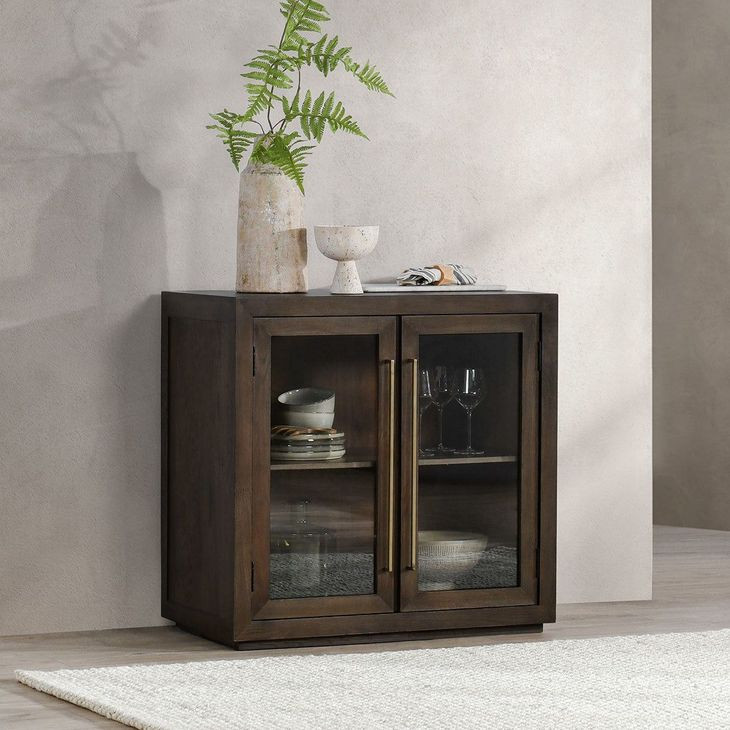 Bradley Landmark Brown 2 Glass Door Accent Cabinet