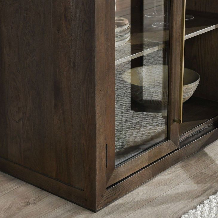 Bradley Landmark Brown 2 Glass Door Accent Cabinet