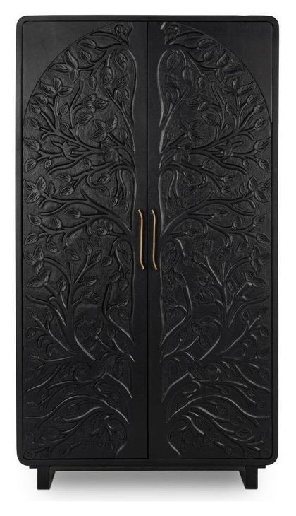 Albero Black 2 Door Tall Accent Cabinet