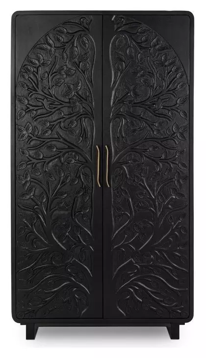 Albero Black 2 Door Tall Accent Cabinet