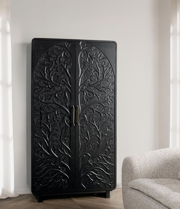 Albero Black 2 Door Tall Accent Cabinet