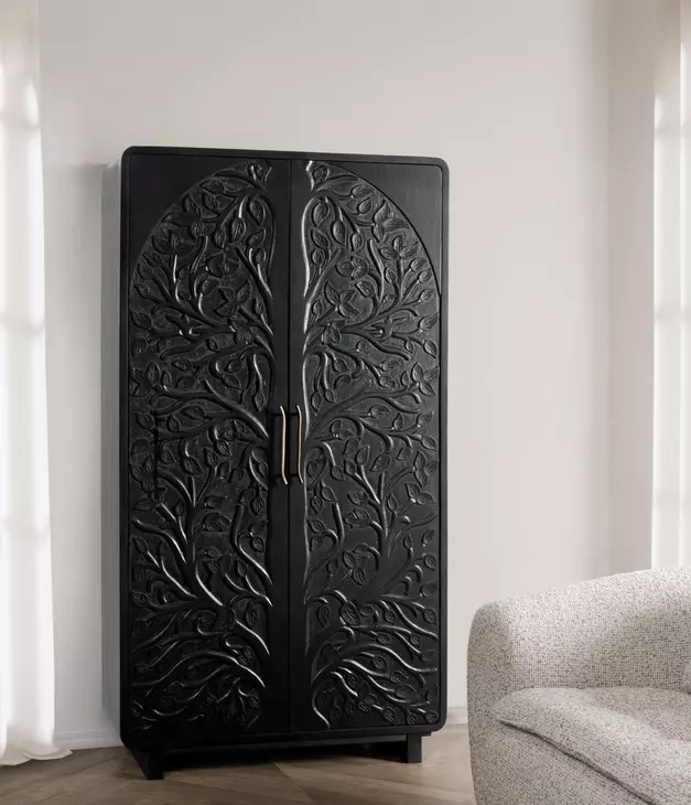 Albero Black 2 Door Tall Accent Cabinet