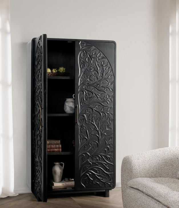 Albero Black 2 Door Tall Accent Cabinet