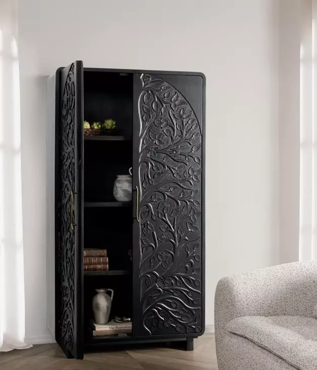 Albero Black 2 Door Tall Accent Cabinet