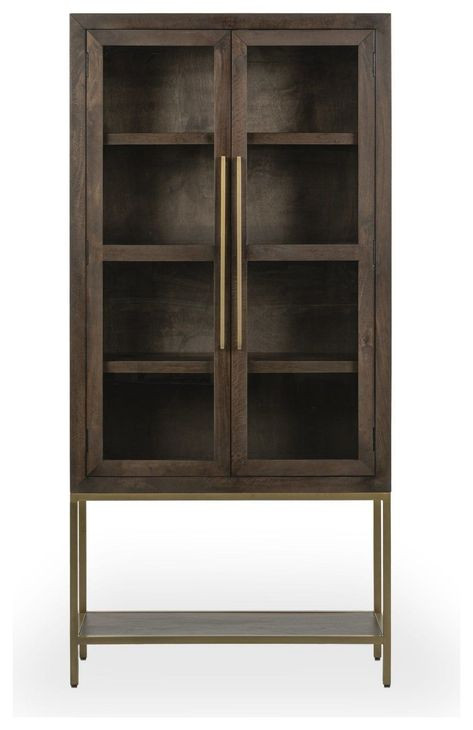 Freemont Kona Brown 2 Glass Door Display Cabinet