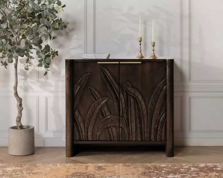 Ledro Dark Brown 2 Door Accent Cabinet