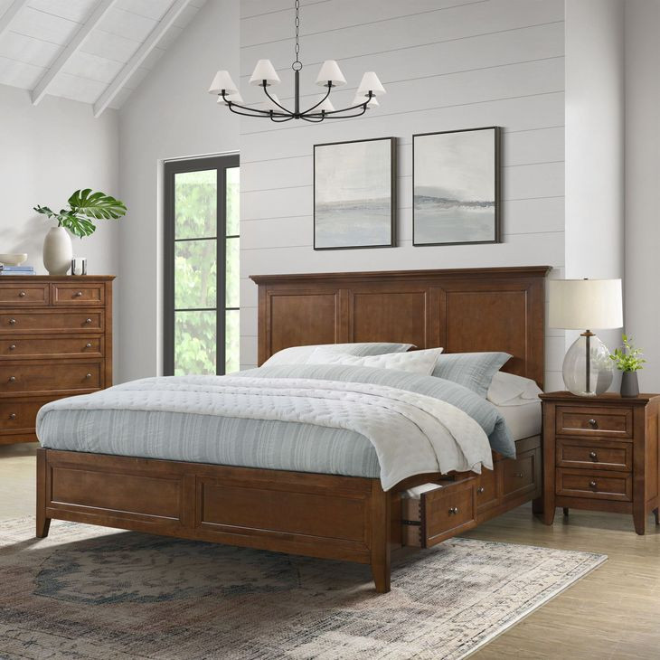 San Mateo Tuscan King Storage Panel Bed