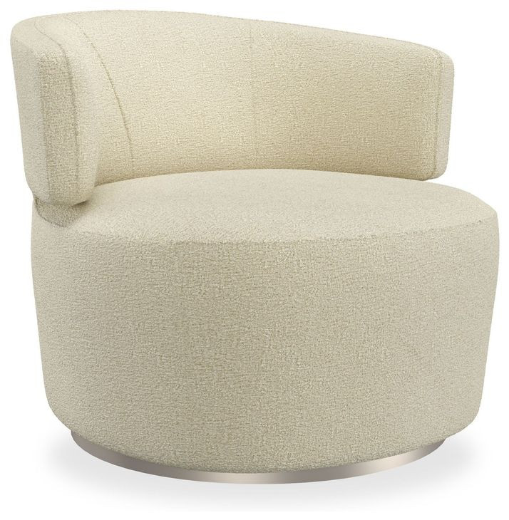 Olympia Oatmeal Performance Fabric Upholstered Swivel Accent Chair