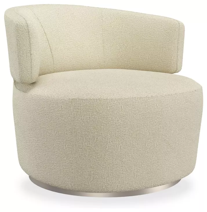 Olympia Oatmeal Performance Fabric Upholstered Swivel Accent Chair