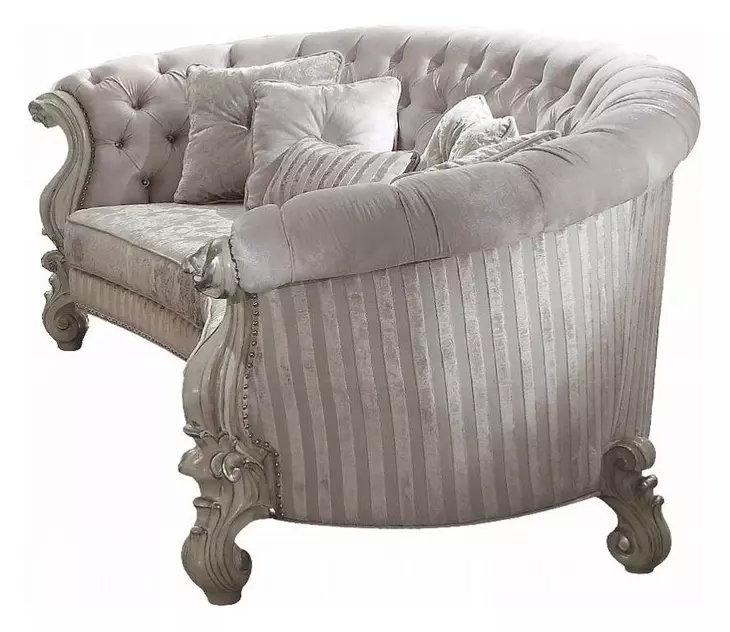 Versailles Ivory 109" Sofa with Nailhead Trim
