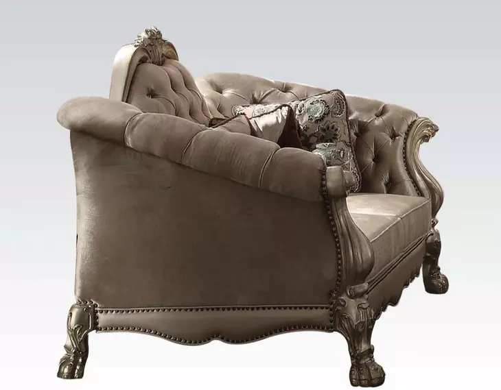 Dresden Brown 73" Loveseat with Pillow and Nailhead Trim