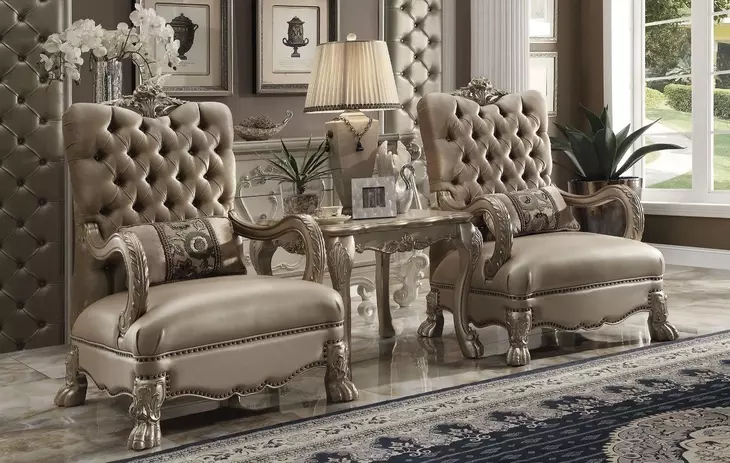 Dresden Brown Upholstered Accent Chair with Pillow and Nailhead Trim