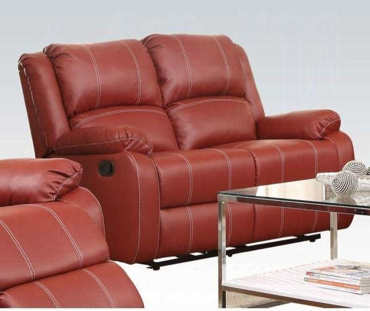 Zuriel Red 60" Rocker Reclining Loveseat