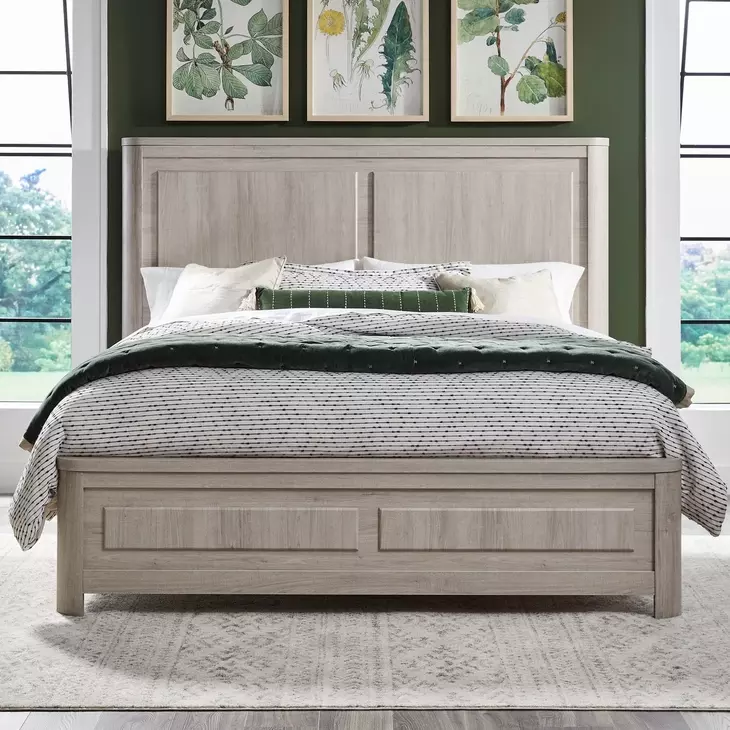 Modern Play Natural White King Panel Bed