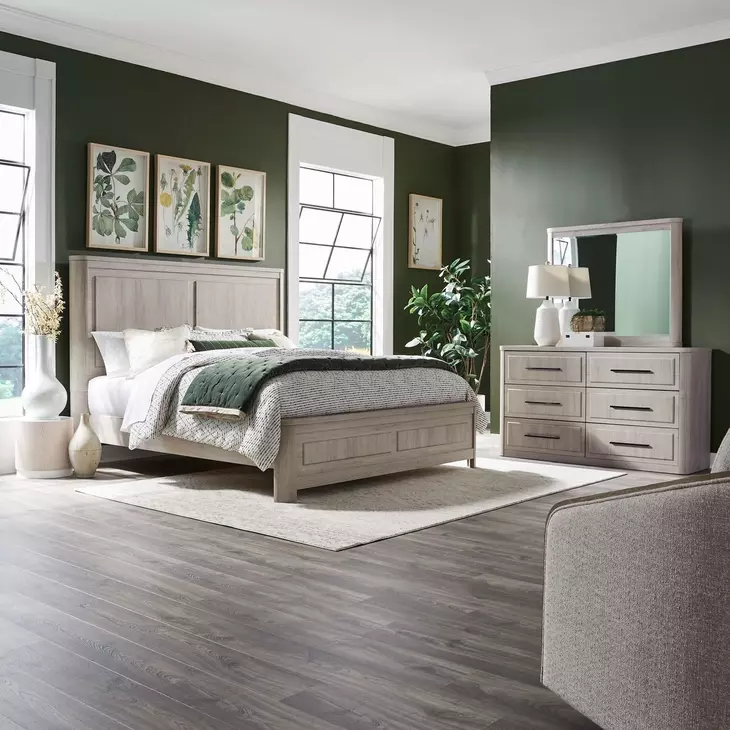 Modern Play Natural White King Panel Bed