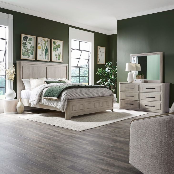 Modern Play Natural White 6 Drawer Dresser with Mirror