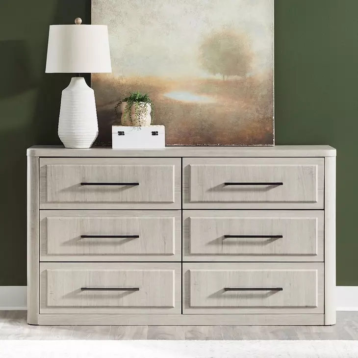 Modern Play Natural White 6 Drawer Dresser