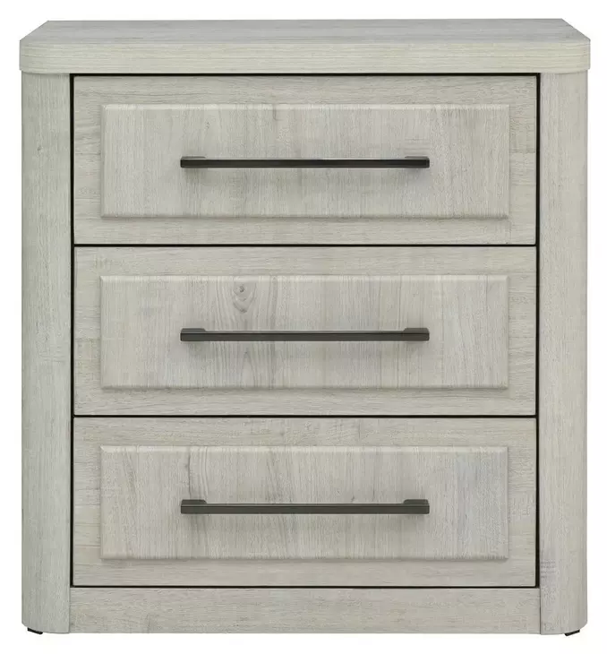 Modern Play Natural White 3 Drawer Nightstand with USB Charging