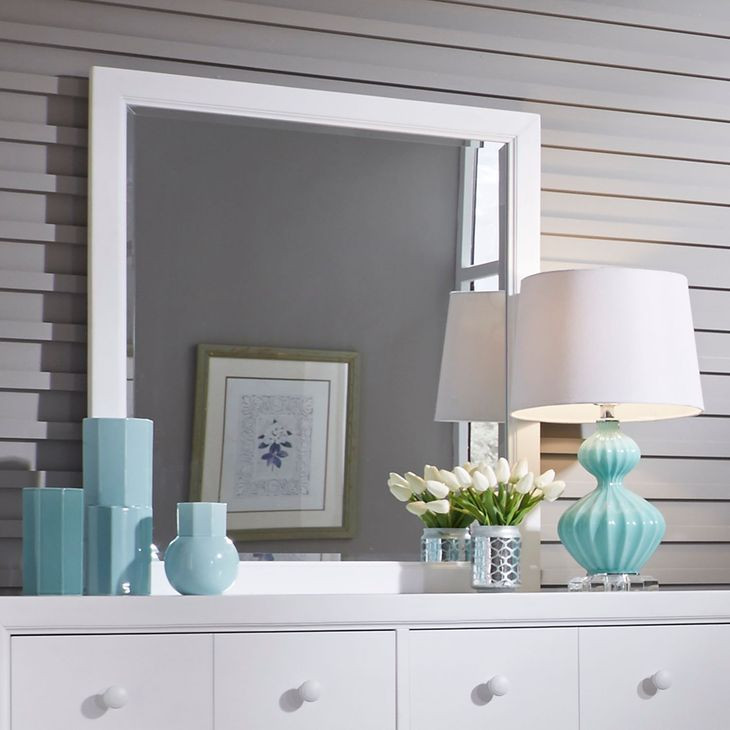 Cottage View White 6 Drawer Dresser with Mirror