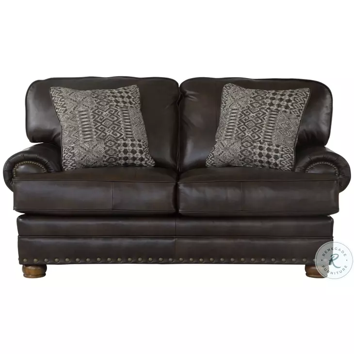 Roberto Cocoa Italian Top Grain Leather Match 79" Loveseat