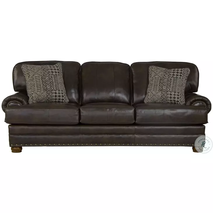 Roberto Cocoa Italian Top Grain Leather Match 94" Sofa