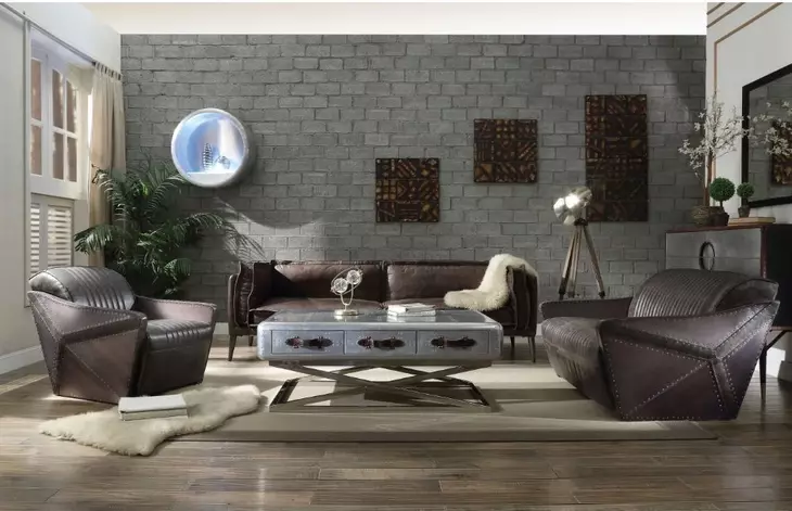 Porchester Distress Chocolate Leather 94" Sofa