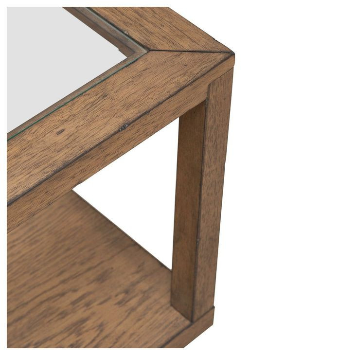 Bayhill Trellis Honey Rectangular Glass Top Cocktail Table