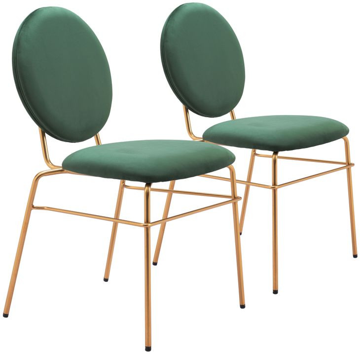 Odessa Green And Gold Dining Chair Set of 2