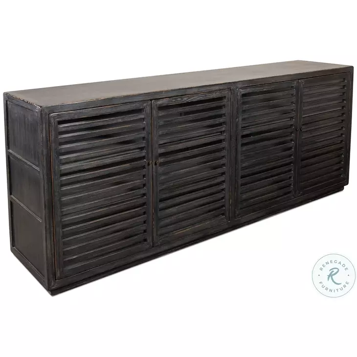 St Lucia Black Solid Sides Sideboard