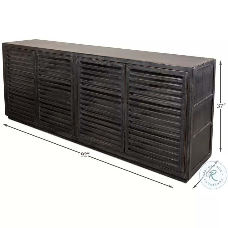 St Lucia Black Solid Sides Sideboard