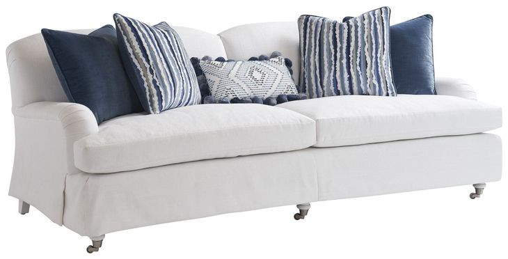Athos Apartment White Upholstered 87" Sofa