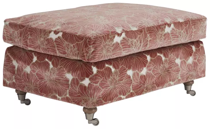 Athos Brown and White Rectangular Ottoman with Casters by Barclay Butera