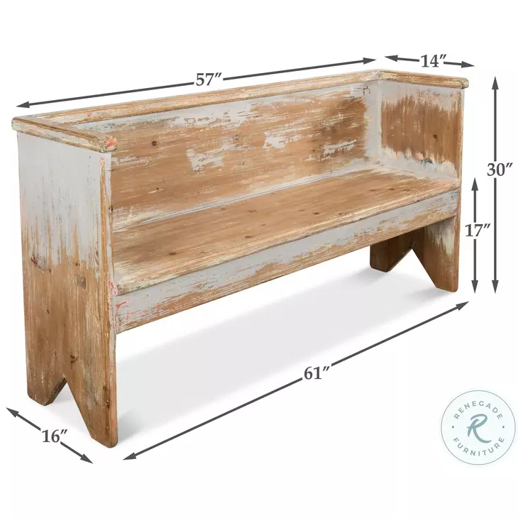 Beach House Gray Bench