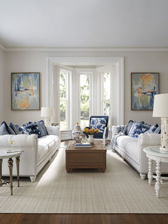 Carmen White Upholstered 102" Sofa with Nailhead Trim