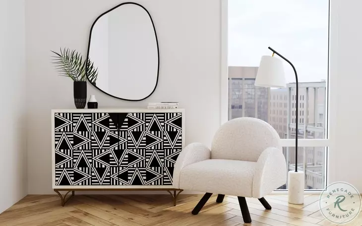 Martina Sandblasted Whitewash And Black Bone Bar Cabinet