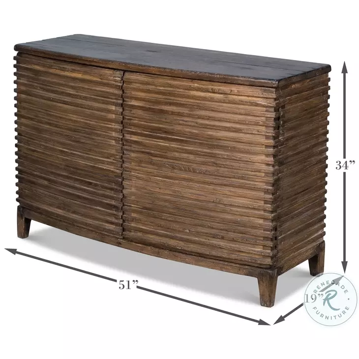 Remington Tan Ribbed Accent Cabinet