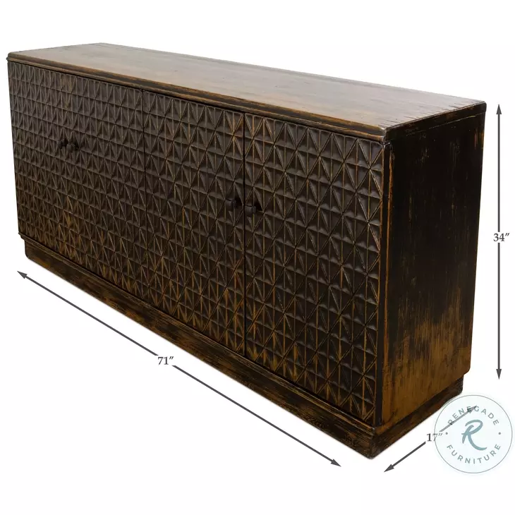 Scrubboard Ebony Black Front Sideboard