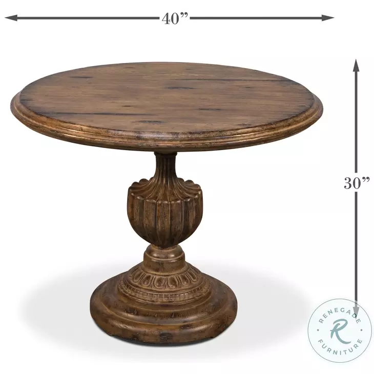 Renaissance Brown 40" Pedestal Dining Table