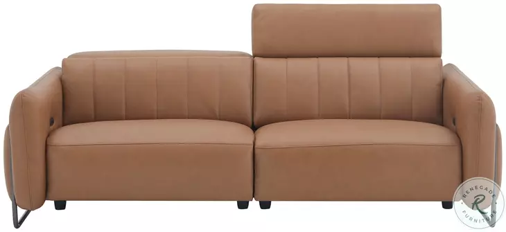 President Cognag Leather 88" Sofa