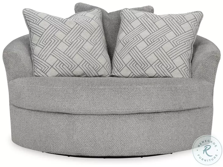 Casselbury Cement Oversized Swivel Accent Chair