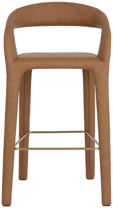 Avenlee Milliken Cognac Upholstered Barstool