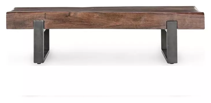 Duarte Rustic Brown and Black 58" Accent Bench