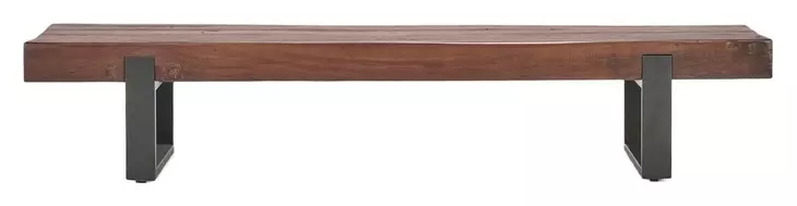 Duarte Rustic Brown and Black 74" Accent Bench