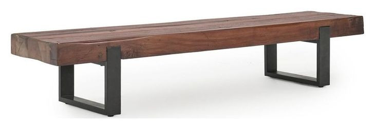 Duarte Rustic Brown and Black 74" Accent Bench