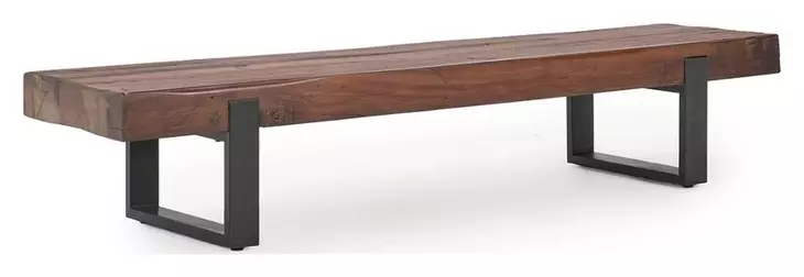 Duarte Rustic Brown and Black 74" Accent Bench