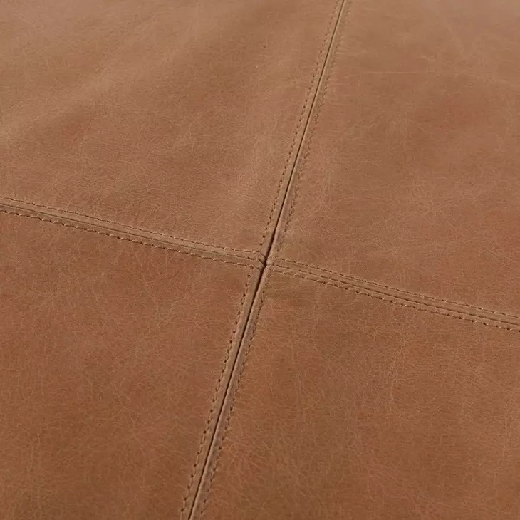 Calvin Sedona Brown Leather Upholstered Stool